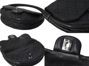 CHANEL シャネル ハンドバッグ マトラッセ ミニフラフープ 18番台 ラムスキン ブラック シルバー金具 良品 中古 57004