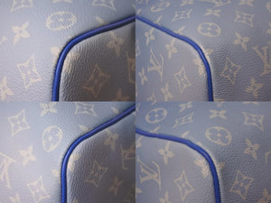 新品未使用 LOUIS VUITTON ルイヴィトン ボストンバッグ キーポルバンドリエール 50 M45428 ブルー ホワイト シルバー金具 57005