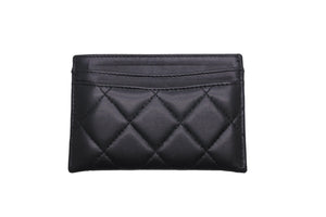 CHANEL シャネル カードケース 定期入れ ココマーク A31510 22番台 2016年 ラムスキン ブラック シルバー金具 美品 中古 57024