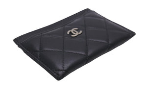 CHANEL シャネル カードケース 定期入れ ココマーク A31510 22番台 2016年 ラムスキン ブラック シルバー金具 美品 中古 57024
