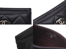 Load image into Gallery viewer, CHANEL シャネル カードケース 定期入れ ココマーク A31510 22番台 2016年 ラムスキン ブラック シルバー金具 美品 中古 57024