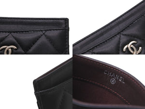 CHANEL シャネル カードケース 定期入れ ココマーク A31510 22番台 2016年 ラムスキン ブラック シルバー金具 美品 中古 57024