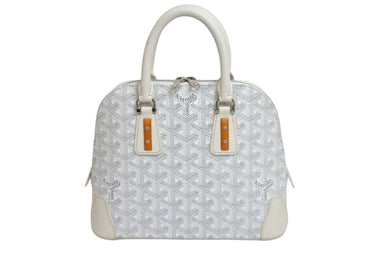極美品 GOYARD ゴヤール ハンドバッグ ヴァンドーム PM ヘリンボーン VENDO2MINTY50CL50P ホワイト シルバー金具 中古 57027