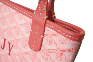 GOYARD ゴヤール ポワティエ ミニ ハンドバック ピンク ローズピンク 2018年限定 マーカージュ イニシャル入り 美品 中古 57030