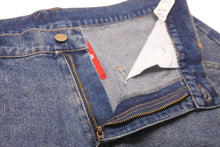 Load image into Gallery viewer, KidSuper キッドスーパー パッチワーク デニムストレートパンツ AW23-PT-2 ブルー 刺繍 ゴールド金具 美品 中古 57036