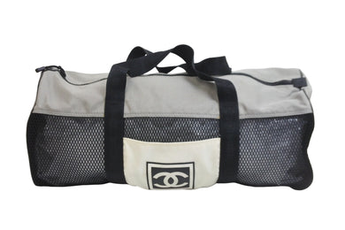 CHANEL シャネル ボストンバッグ ココマーク スポーツライン メッシュ キャンバス シリコン 8番台 2003年 ブラック 美品 中古 57038
