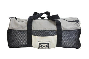 CHANEL シャネル ボストンバッグ ココマーク スポーツライン メッシュ キャンバス シリコン 8番台 2003年 ブラック 美品 中古 57038