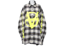 画像をギャラリービューアに読み込む, VETEMENTS ヴェトモン 長袖シャツ オーバーサイズ ダブルアナーキーロゴ フランネルシャツ UE52SH800W 美品 中古 57054 
