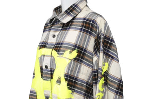 VETEMENTS ヴェトモン 長袖シャツ オーバーサイズ ダブルアナーキーロゴ フランネルシャツ UE52SH800W 美品 中古 57054 