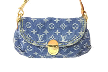 Load image into Gallery viewer, LOUIS VUITTON ルイヴィトン モノグラムデニム ミニプリーティ ハンドバッグ ロゴ ブルー ゴールド金具 M95050 中古 57069