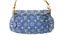 Load image into Gallery viewer, LOUIS VUITTON ルイヴィトン モノグラムデニム ミニプリーティ ハンドバッグ ロゴ ブルー ゴールド金具 M95050 中古 57069