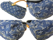 Load image into Gallery viewer, LOUIS VUITTON ルイヴィトン モノグラムデニム ミニプリーティ ハンドバッグ ロゴ ブルー ゴールド金具 M95050 中古 57069