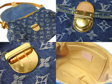 Load image into Gallery viewer, LOUIS VUITTON ルイヴィトン モノグラムデニム ミニプリーティ ハンドバッグ ロゴ ブルー ゴールド金具 M95050 中古 57069