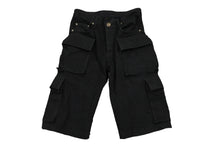 Load image into Gallery viewer, CHROME HEARTS クロムハーツ ショート カーゴパンツ FATIGUEファティーグ サイズ30 コットン ブラック シルバー 美品 中古 57081