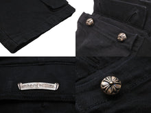 Load image into Gallery viewer, CHROME HEARTS クロムハーツ ショート カーゴパンツ FATIGUEファティーグ サイズ30 コットン ブラック シルバー 美品 中古 57081