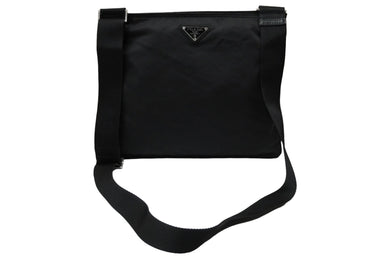 PRADA プラダ ショルダーバッグ 三角ロゴ トライアングルロゴ ナイロン ブラック シルバー 良品 中古 57104