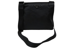 PRADA プラダ ショルダーバッグ 三角ロゴ トライアングルロゴ ナイロン ブラック シルバー 良品 中古 57104