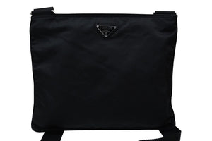PRADA プラダ ショルダーバッグ 三角ロゴ トライアングルロゴ ナイロン ブラック シルバー 良品 中古 57104