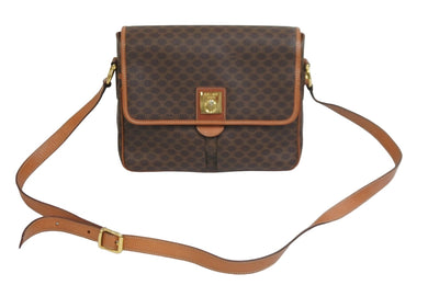 CELINE セリーヌ ショルダーバッグ マカダム柄 マカダム ブラウン ベージュ ゴールド金具 M11 美品 中古 57106