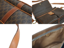 Load image into Gallery viewer, CELINE セリーヌ ショルダーバッグ マカダム柄 マカダム ブラウン ベージュ ゴールド金具 M11 美品 中古 57106