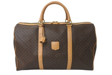 Load image into Gallery viewer, CELINE セリーヌ ボストンバッグ マカダム柄 ブラウン PVC レザー ゴールド金具 M13 美品 中古 57107