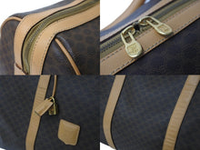Load image into Gallery viewer, CELINE セリーヌ ボストンバッグ マカダム柄 ブラウン PVC レザー ゴールド金具 M13 美品 中古 57107