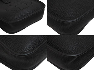 新品同様 HERMES エルメス ショルダーバッグ エヴリンTPM トリヨンクレマンス ブラック U刻印 シルバー金具 中古 57112