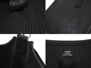 新品同様 HERMES エルメス ショルダーバッグ エヴリンTPM トリヨンクレマンス ブラック U刻印 シルバー金具 中古 57112