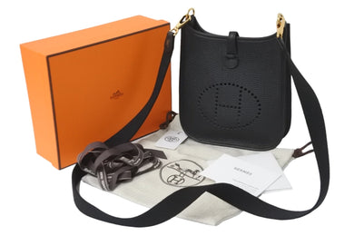 新品未使用 HERMES エルメス ショルダーバッグ エヴリンTPM トリヨンクレマンス ブラック B刻印 ゴールド金具 中古 57113
