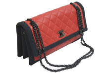 Load image into Gallery viewer, CHANEL シャネル マトラッセ チェーンショルダーバック バイカラー レッド ブラック シール カード 21番台 美品 中古 57115