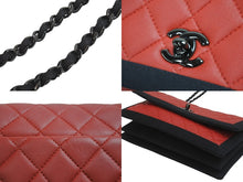 Load image into Gallery viewer, CHANEL シャネル マトラッセ チェーンショルダーバック バイカラー レッド ブラック シール カード 21番台 美品 中古 57115