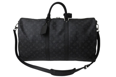 LOUIS VUITTON ルイヴィトン ボストンバッグ キーポルバンドリエール55 モノグラムエクリプス M40605 シルバー金具 美品 中古 57117