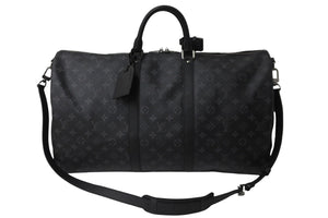 LOUIS VUITTON ルイヴィトン ボストンバッグ キーポルバンドリエール55 モノグラムエクリプス M40605 シルバー金具 美品 中古 57117