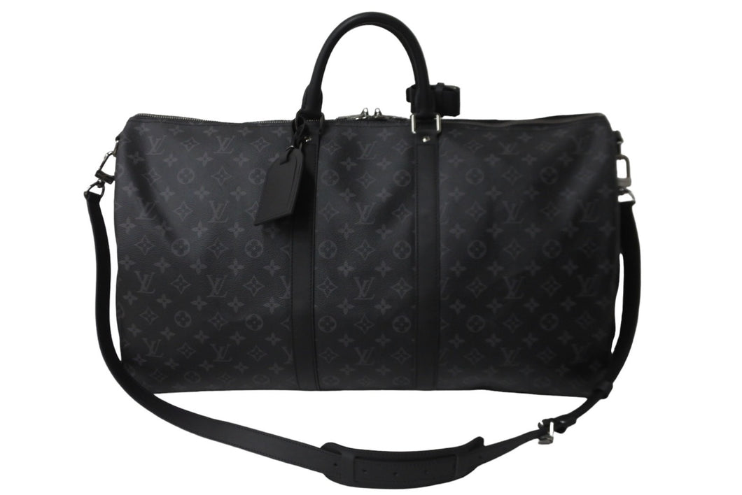 LOUIS VUITTON ルイヴィトン ボストンバッグ キーポルバンドリエール55 モノグラムエクリプス M40605 シルバー金具 美品 中古 57117