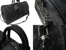 Load image into Gallery viewer, LOUIS VUITTON ルイヴィトン ボストンバッグ キーポルバンドリエール55 モノグラムエクリプス M40605 シルバー金具 美品 中古 57117