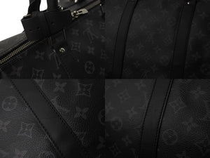 LOUIS VUITTON ルイヴィトン ボストンバッグ キーポルバンドリエール55 モノグラムエクリプス M40605 シルバー金具 美品 中古 57117
