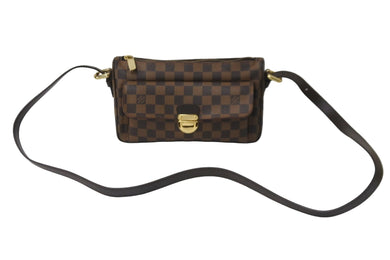 極美品 LOUIS VUITTON ルイヴィトン ショルダーバッグ ラヴェッロGM ダミエ N60006 廃番 ブラウン ゴールド金具 中古 57118