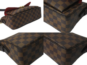 極美品 LOUIS VUITTON ルイヴィトン ショルダーバッグ ラヴェッロGM ダミエ N60006 廃番 ブラウン ゴールド金具 中古 57118