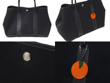 Load image into Gallery viewer, HERMES エルメス トートバッグ ガーデンパーティーPM 36 ブラック トワルオフィシエ ネゴンダ シルバー金具 美品 中古 57124