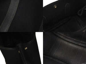 HERMES エルメス トートバッグ ガーデンパーティーPM 36 ブラック トワルオフィシエ ネゴンダ シルバー金具 美品 中古 57124