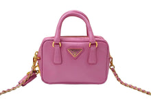 Load image into Gallery viewer, PRADA プラダ 2WAYミニバッグ ハンドバッグ サフィアーノ ピンク ゴールド金具 BL0705 良品 中古 57125