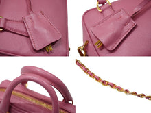 Load image into Gallery viewer, PRADA プラダ 2WAYミニバッグ ハンドバッグ サフィアーノ ピンク ゴールド金具 BL0705 良品 中古 57125