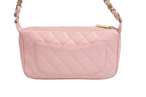 CHANEL シャネル チェーンハンドバッグ ピンク キャビアスキン 9番台 ココマーク ゴールド金具 美品 中古 57128