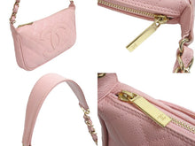 Load image into Gallery viewer, CHANEL シャネル チェーンハンドバッグ ピンク キャビアスキン 9番台 ココマーク ゴールド金具 美品 中古 57128