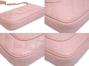 CHANEL シャネル チェーンハンドバッグ ピンク キャビアスキン 9番台 ココマーク ゴールド金具 美品 中古 57128