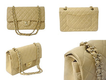 Load image into Gallery viewer, CHANEL シャネル マトラッセ Wフラップ 25cm チェーン ショルダーバッグ ベージュ 7番台 ココマーク ラムスキン 良品 中古 57131