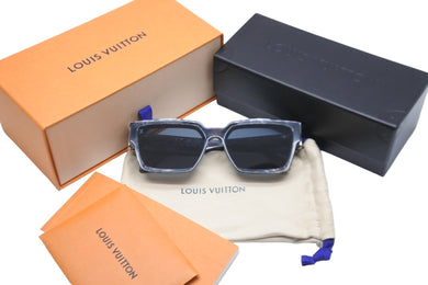 極美品 LOUIS VUITTON ルイヴィトン サングラス 1.1 ミリオネア 20SS グレーマーブル 58□17 145 Z1326E シルバー金具 中古 57137