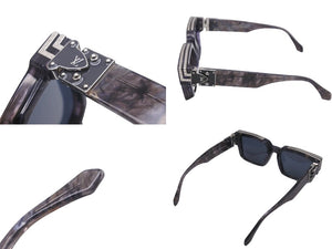 極美品 LOUIS VUITTON ルイヴィトン サングラス 1.1 ミリオネア 20SS グレーマーブル 58□17 145 Z1326E シルバー金具 中古 57137