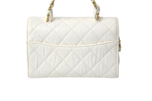 極美品 CHANEL シャネル マトラッセ チェーン ショルダーバッグ 31番台 2WAY ホワイト トップハンドル ココマーク 中古 57139