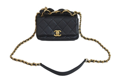 極美品 CHANEL シャネル 2way ショルダーバッグ ミニ マトラッセ 31番台 ブラック ラムスキン ゴールド金具 中古 57143